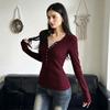 Camicetta Retro con Bordi in Pizzo e Design Spliced per Streetwear Casual