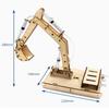 DIY Handmade Wooden Hydraulic Excavator Model Kids Educational Scientific Experiment Parent-child Interactive Learning Toy