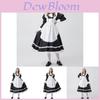 Robe Longue Élégante Style Anime Noir et Blanc pour Femme avec Cravate