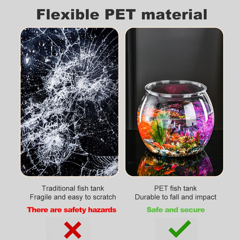 Transparent Desktop Terrarium Shatterproof Round Goldfish Bowls 2 Sizes Without Burrs Multipurpose for for Home Desk Decoration