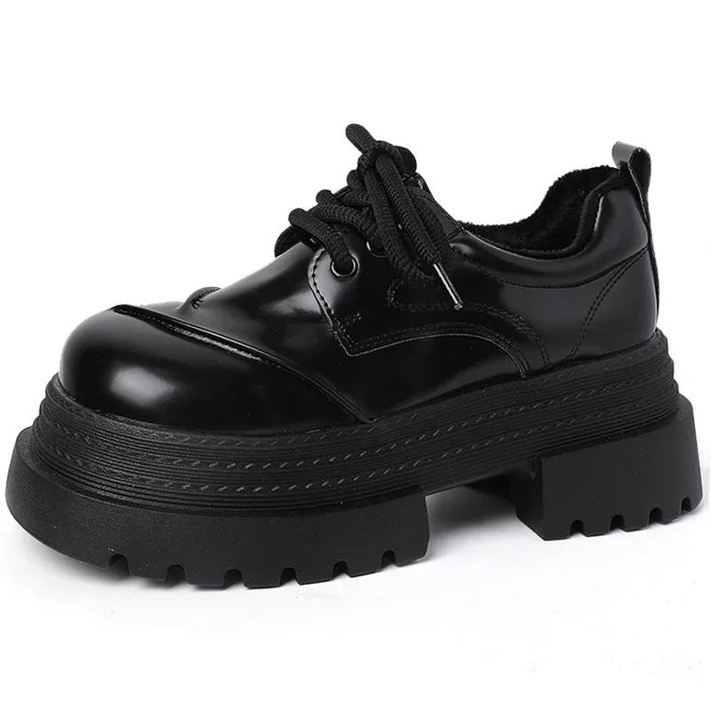 Women's Mary Jane Shoes  Spring Platform High Heels Fashion Lace Up Shoes for Women Vintage Elegant Thick Heel Shoes