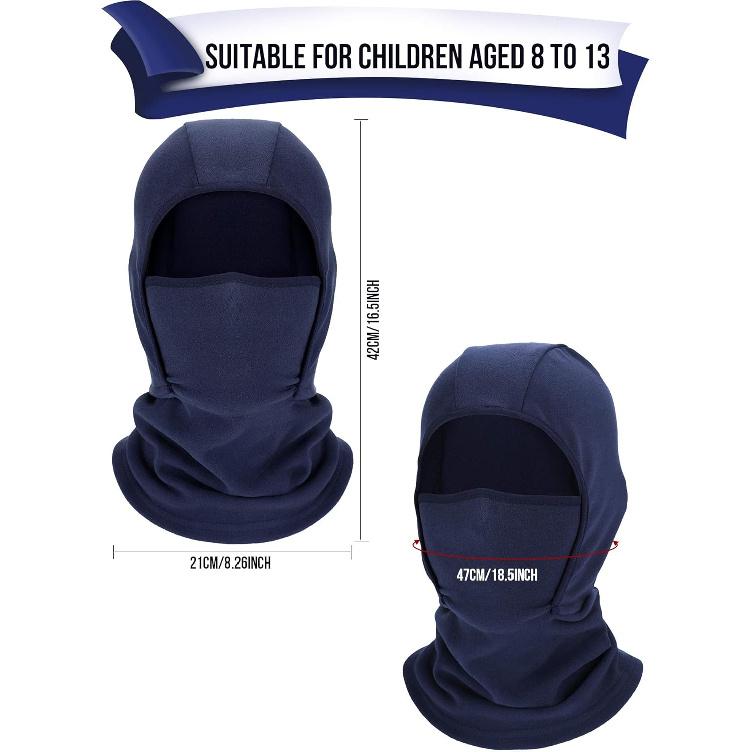 3 Pack Kids Balaclava Ski Mask Winter Face Mask for Boys Girls Windproof Warmer Adjustable Cold Weather Fleece Face Cover