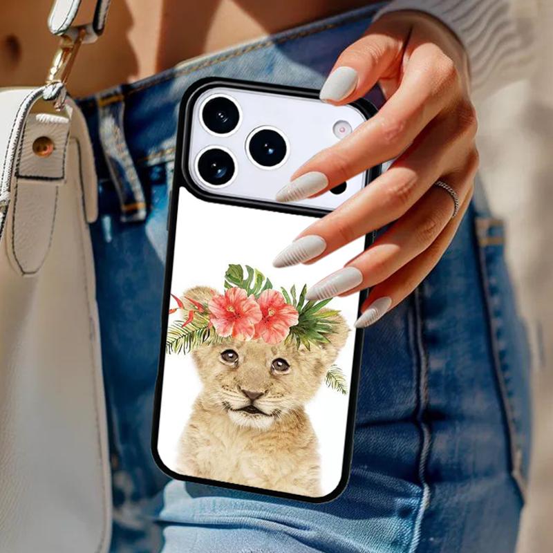 

Raccoon Fox Animal Flower Phone Case For iPhone 17 Air 14 15 13 12 Max Cover For Apple 16e 11 Pro Max Plus Coque iPhone 17pro max