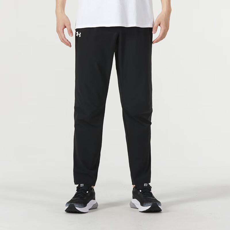 Under Armour Solid Color Loose Breathable Straight Leg Knit Sports Pants Men bottoms Black 23600701-001