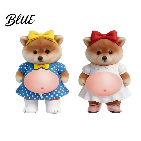 Silicone Bumper Protector 1 Pair 3D Elastic Belly Animal Sticker Anxiety Stress Relief Cartoon Safety Decal with Fat Tummy Pinch Anti-collision Dog