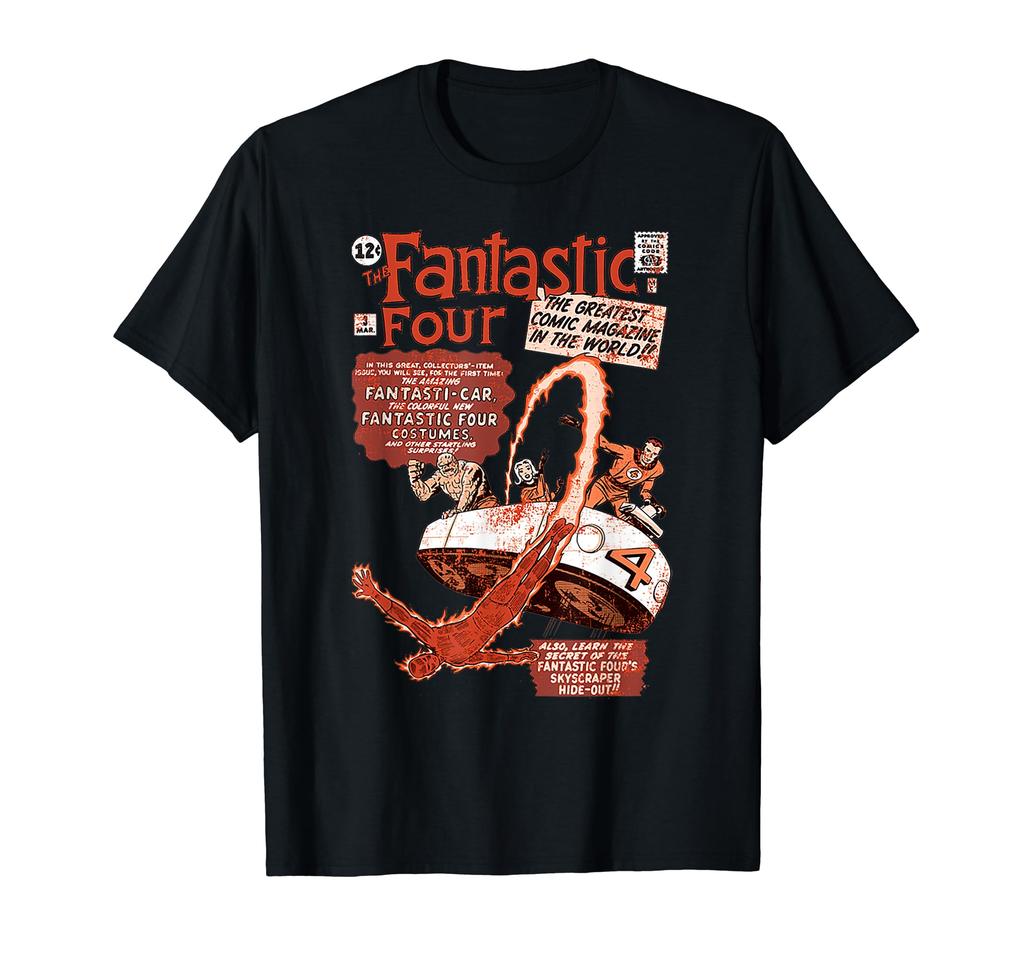 Marvel Fantastic Four Comic Book Cover Antique Vintage Poster T-Shirt