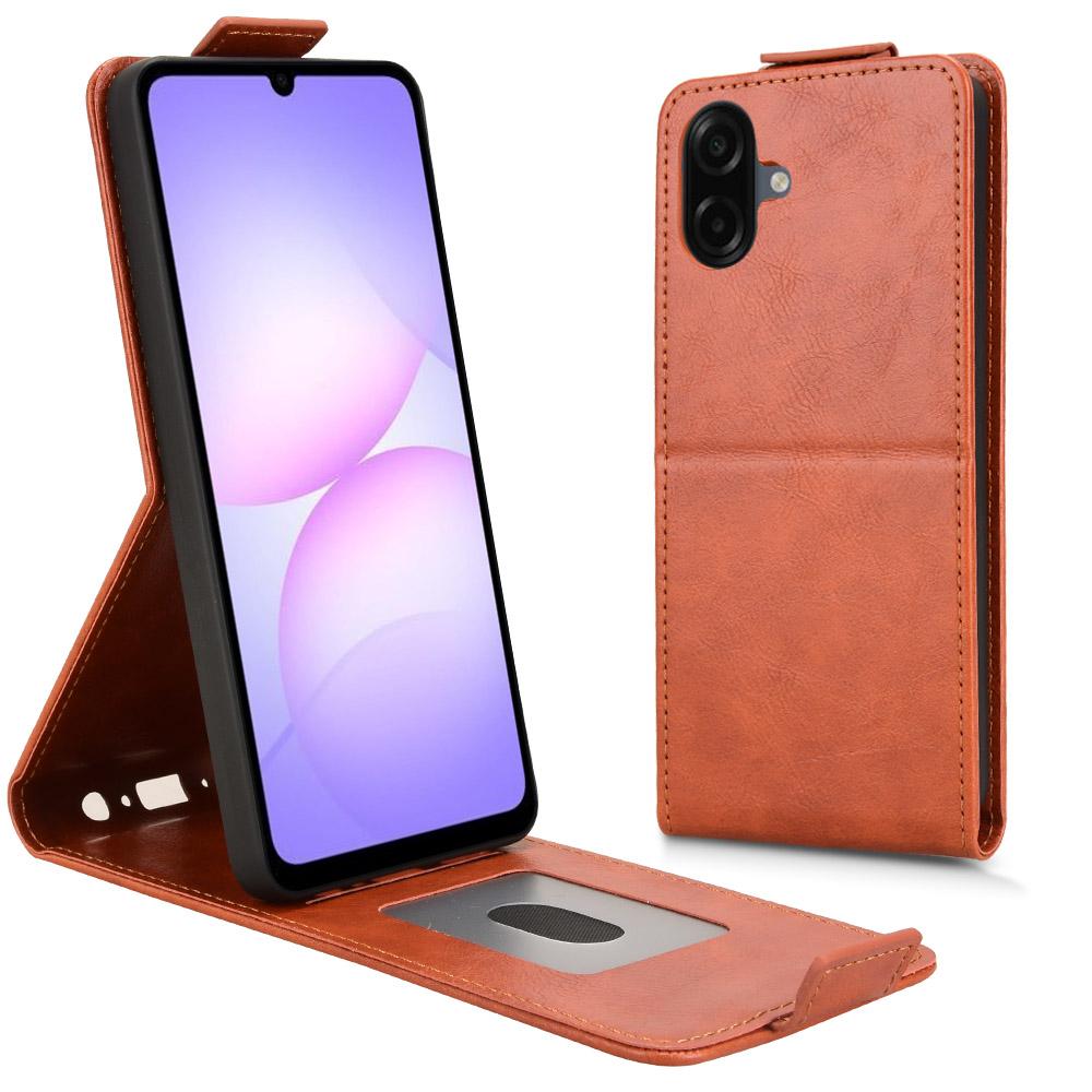 For Samsung Galaxy A07 4G Stand Case Magnetic Clasp Vertical Flip Leather Phone Cover with Card Holder