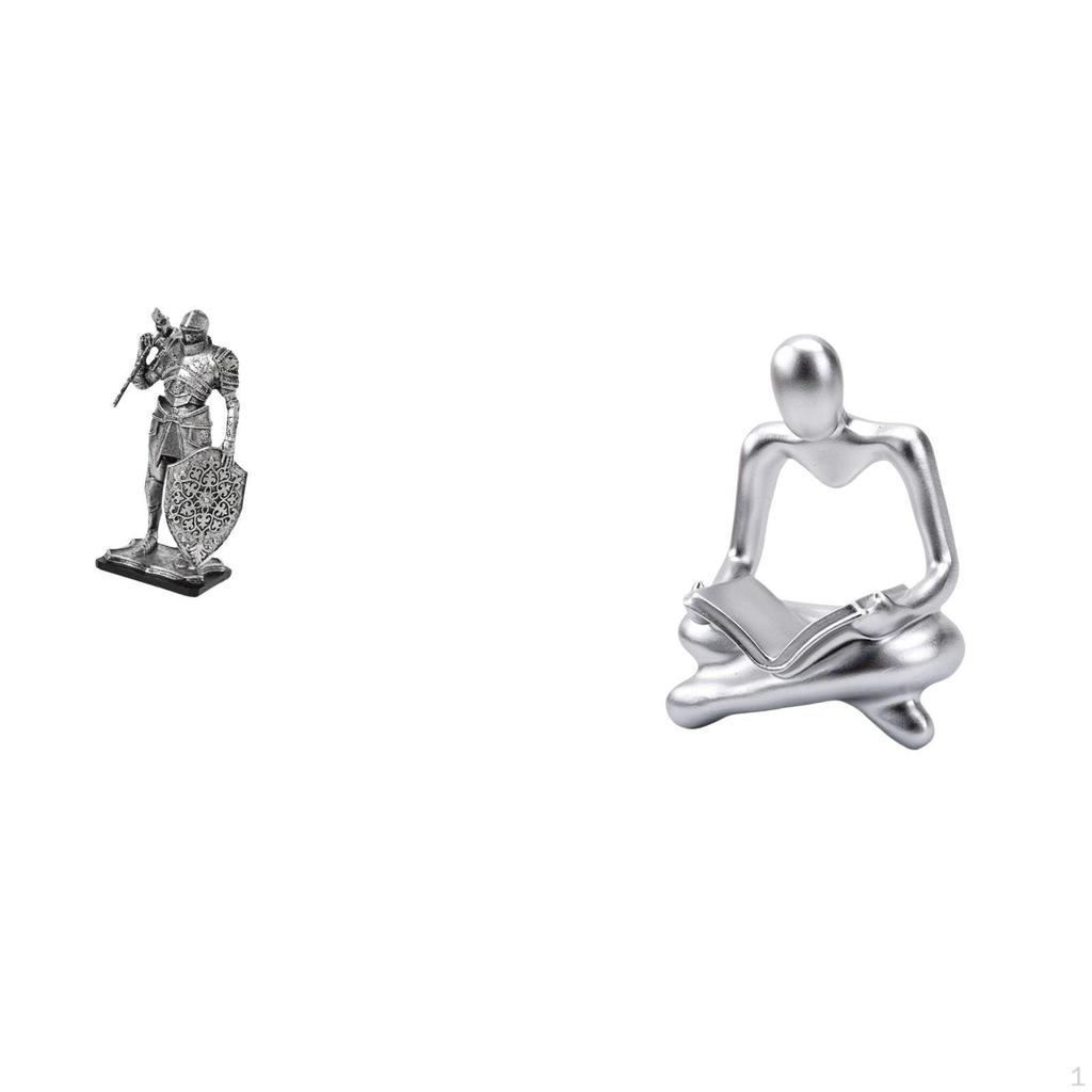 Nordic Resin Knight Thinker Abstract Art Figurine Sculpture for Desk Cabinet Office Table