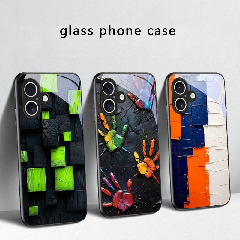 Animal Footprint Stone For iPhone 17 Air 16 E 15 Plus 14 Pro Max 13 12 mini 11 5 6 7 8 Plus XR XS Max SE Black Glass Phone Case