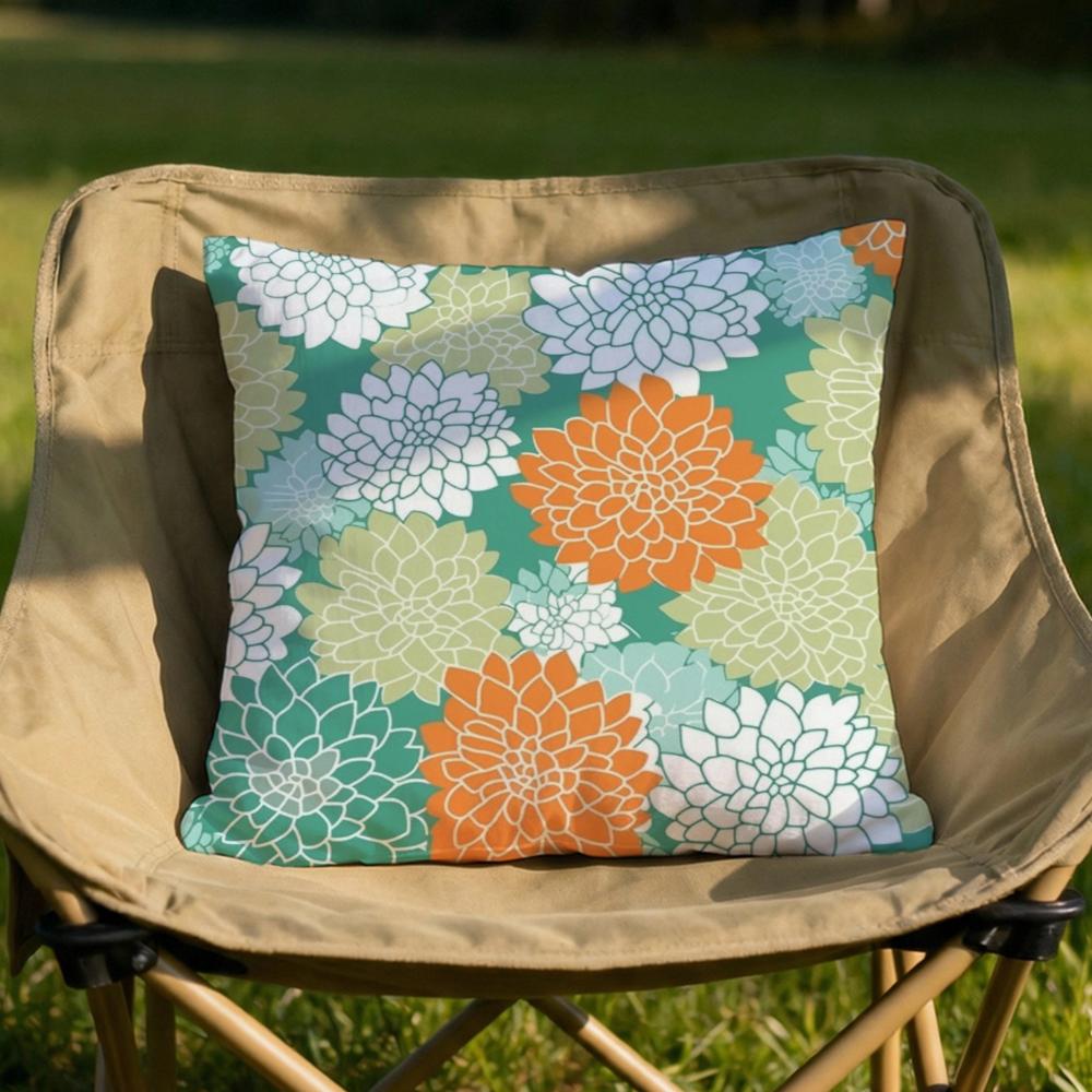 Dahlia Flower Pattern Cushion Cover Soft Reversible Durable Pillow Cover MultiScene Use for Home Car Daily Comfort