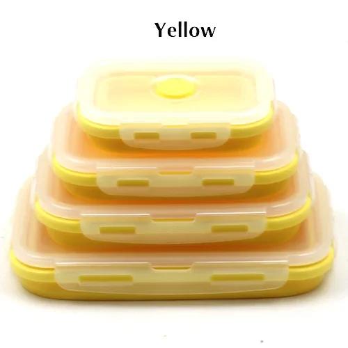 Portable Colorful Folding Food Container Lunch Box, 4 Pcs, 350/500/800/1200ml, Eco - Friendly