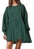 Women's Solid Color Patchwork Pleated Hoodie Dress - Autumn/Winter 2026 Collection