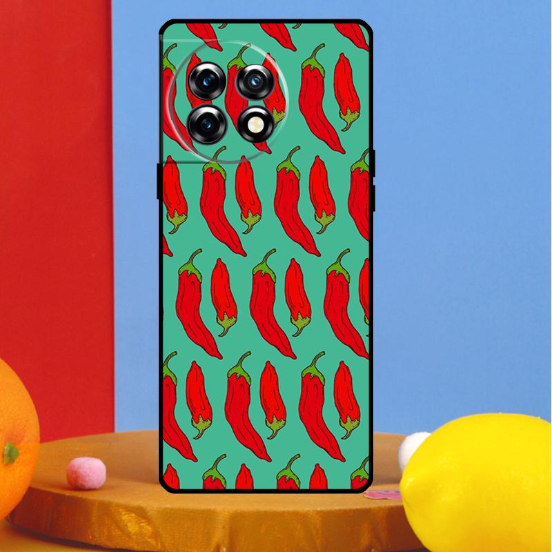 Red Chilli Pepper Pattern Cover For OnePlus 12 11 13 13R 12R 10 Pro 8T 10T OnePlus Nord 4 CE 2 3 Lite N10 N20 N30 Case
