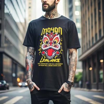100% Cotton TOPS UNISEX TEES MENS WOMENS Lion Dance Year Of The Snake Chinese New Year2025 Zodiac Unisex TShirt Opens 444