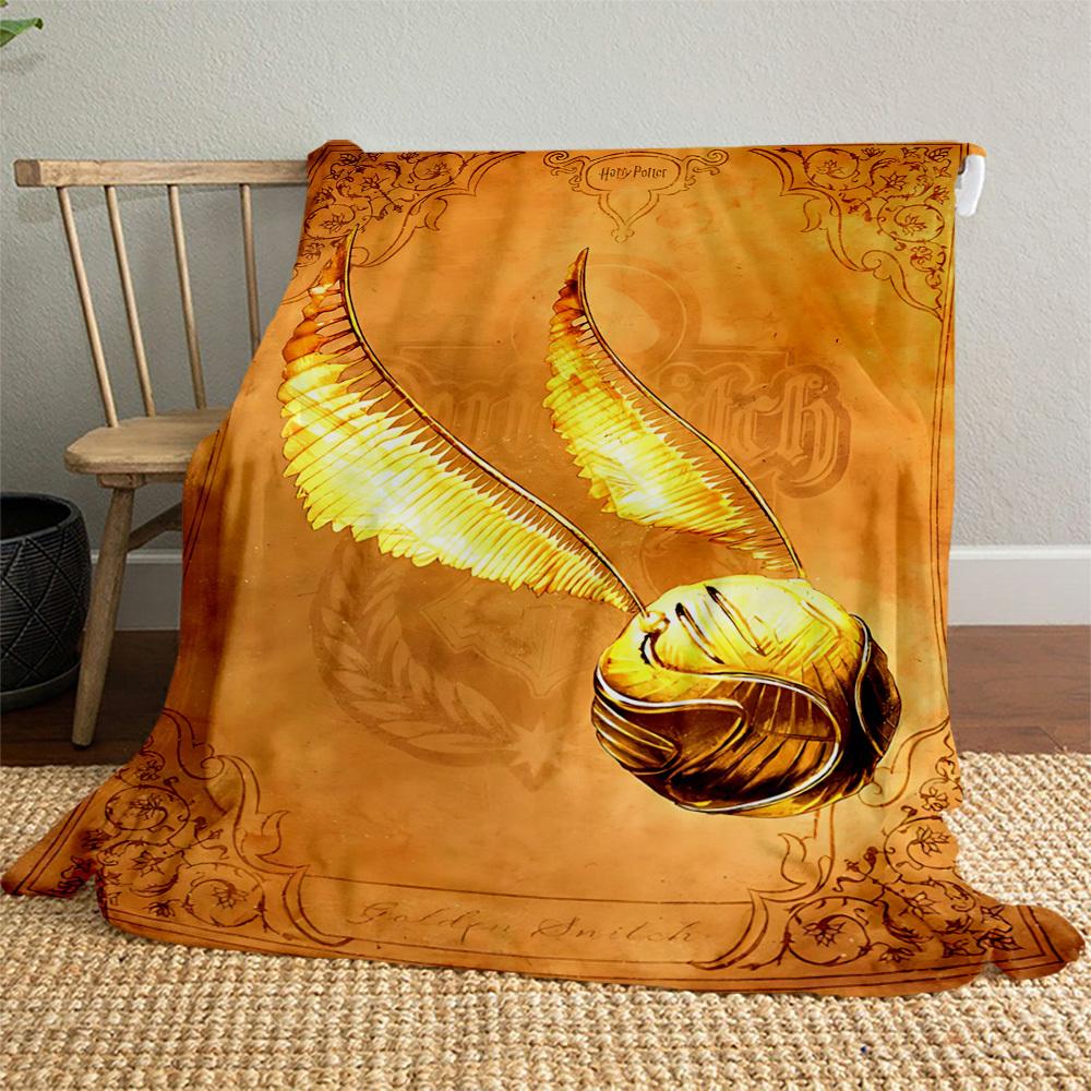 1pc Golden Snitch Harry Potter Outdoor Flannel Throw Blanket All Season Soft Warmth,Home Decor 1031218