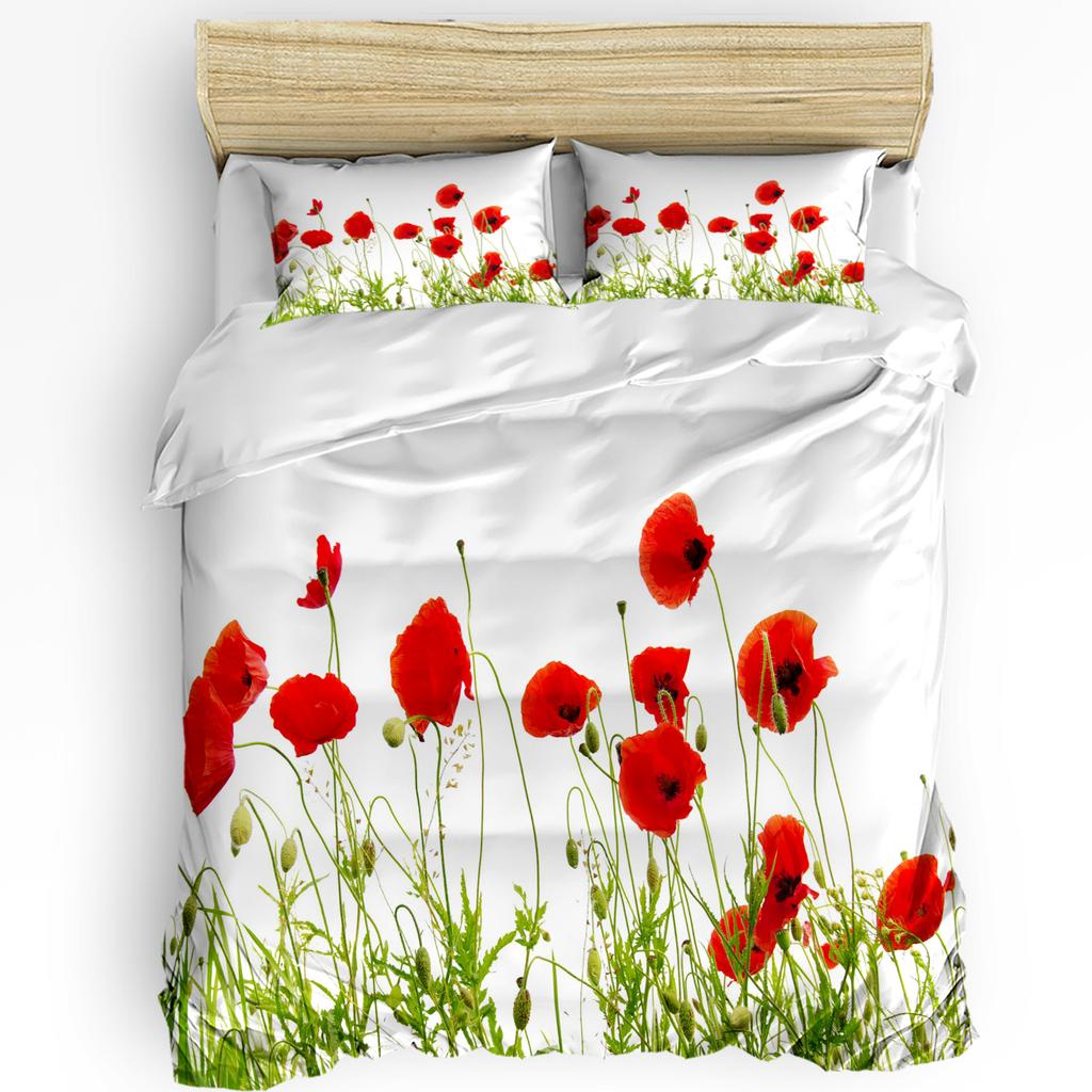 Flowers Leaves 3pcs Bedding Set For Bedroom Double Bed Home Textile Duvet Cover Quilt Cover Pillowcase