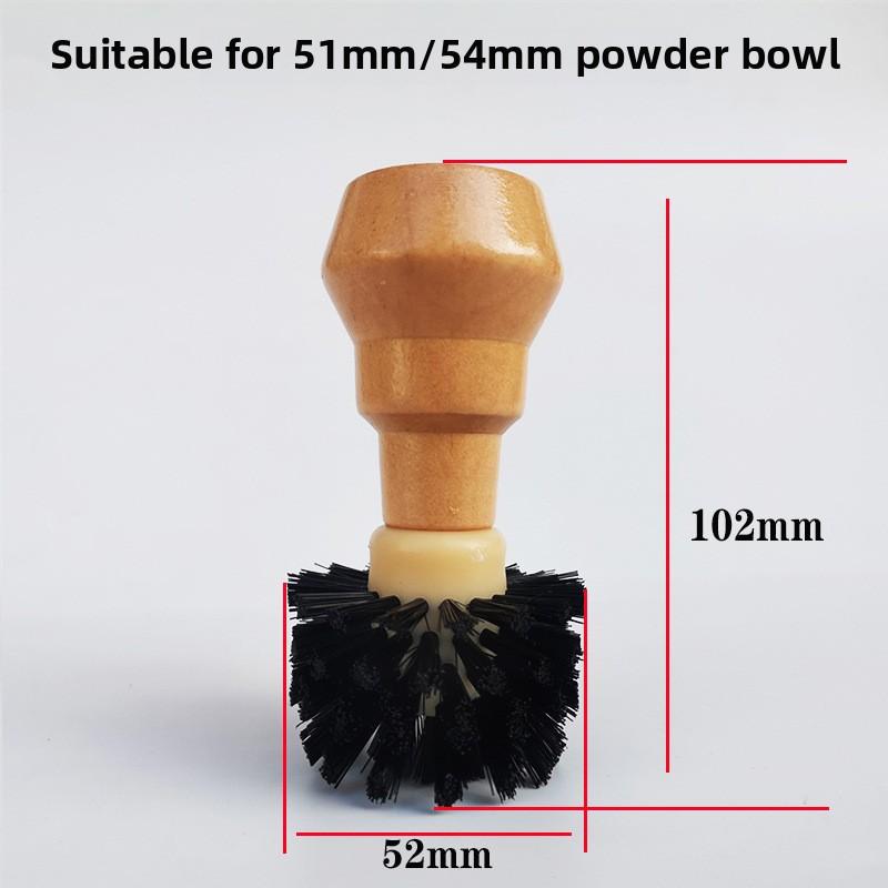 1PCS Coffee Machine Cleaning Brush - Wooden Handle PP Plastic for Espresso Portafilter Powder Bowl Brush Universal Kitchen Tool