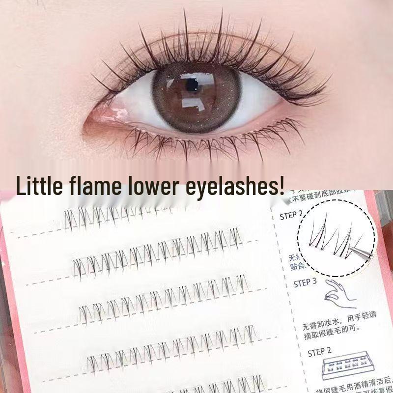 Temperature-Sensitive Self-Adhesive False Eyelashes for Beginners - Glue-Free, Super Soft, Segmented Lower Clusters