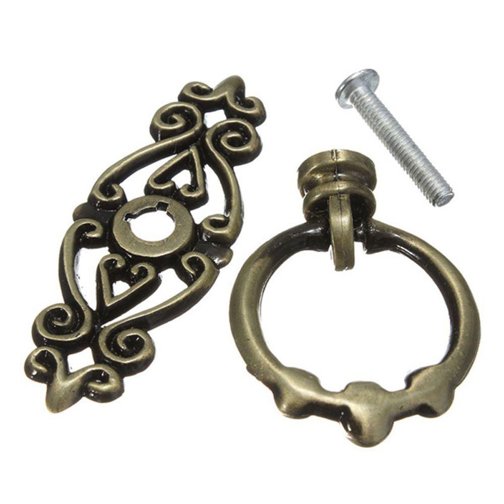 Brass Dresser Drawer Door Bin Cupboard Single-hole Drop Ring Pulls Handle Brass Dresser Drawer Door Bin Cupboard Single-hole Drop Ring Pulls Handle