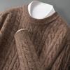 Men's Cashmere Cable Knit Round Neck Sweater - Autumn/Winter Collection