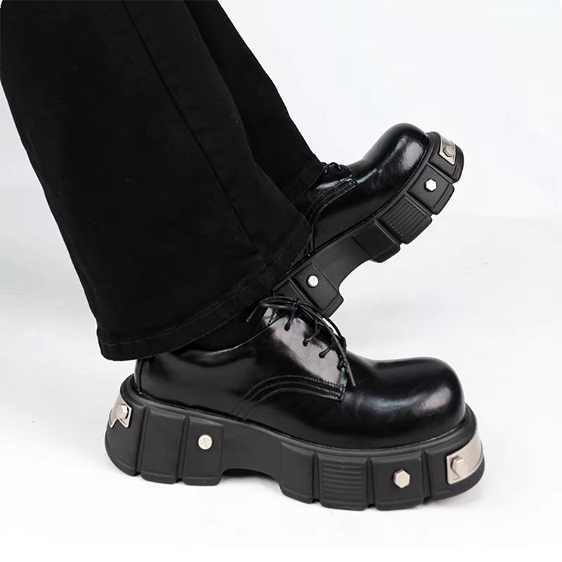 

Thick-soled heightening derby shoes men s niche foam soles British muffin leather shoes casual shoes women s tide 45: fits sneaker size 46