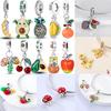 925 Silver Fruit Series Charms Strawberry Cherry Avocado Lemon Beads Fit DIY Bracelet Women Jewelry Girl