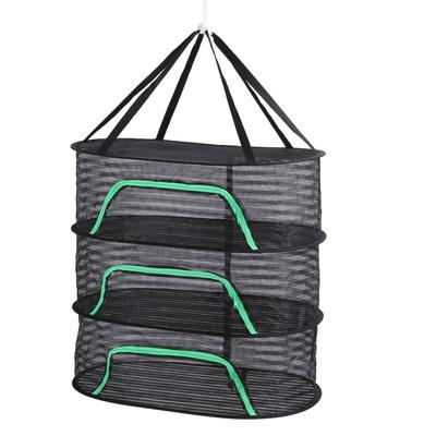 Hanging Drying Mesh with Zipper Breathable Polyester Foldable Hanging Mesh Drying Rack for Fish Vegetable Fruits Petal