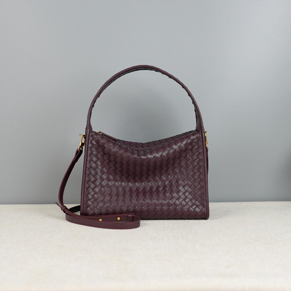 Women's 2026 Fashionable Woven Cowhide Shoulder Bag - Versatile & Simple Design