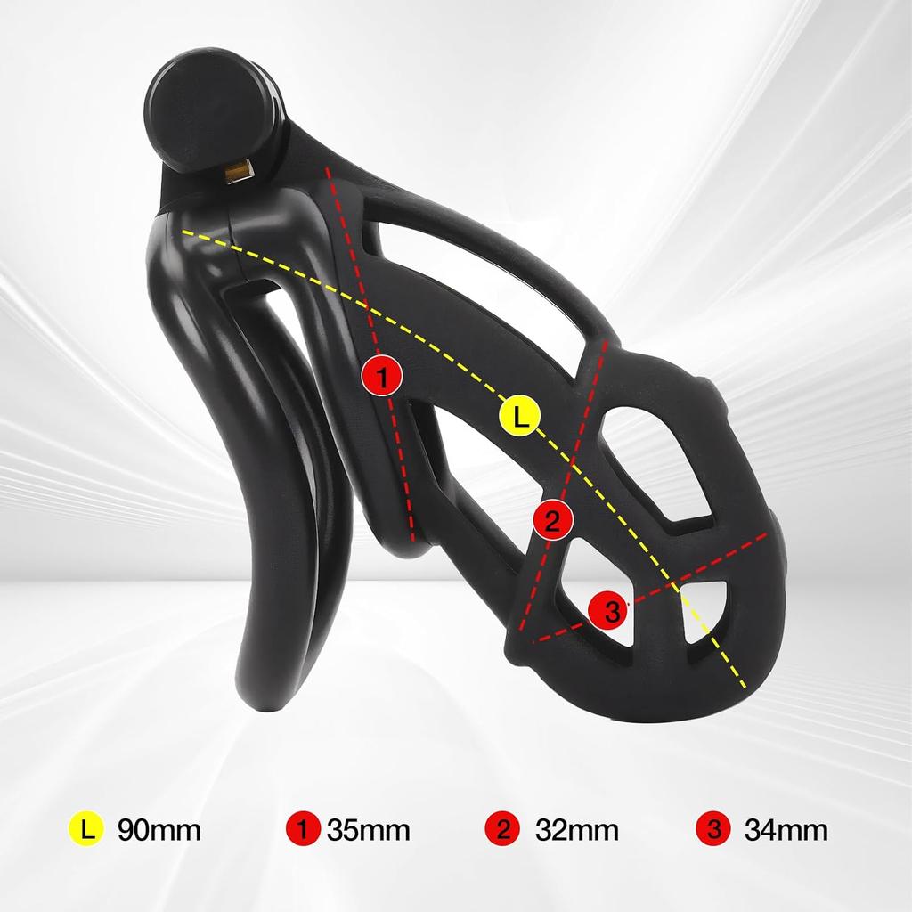 Sex Toys Male chastity cage with elastic band and invisible lock + 4 This size ring | Lightweight and comfortable design,Suitable for long-term