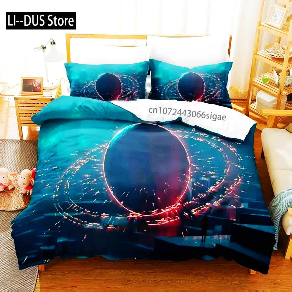 3D Print Sci Fi Structure Bedding Set Duvet Cover Bed Set Quilt Cover Pillowcase Comforter King Queen Size Boys Adult Bedding