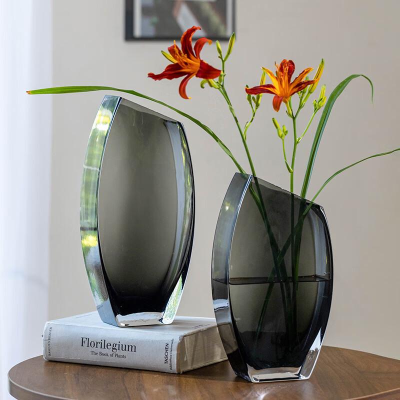 Modern Grey Glass Flower Vase