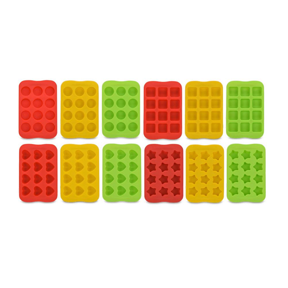 Silicone Ice Cube Tray 12-Cavity Heart-Shaped Mold for Ice Chocolate Candy Making Kitchen Accessories Red Chocolate Mold