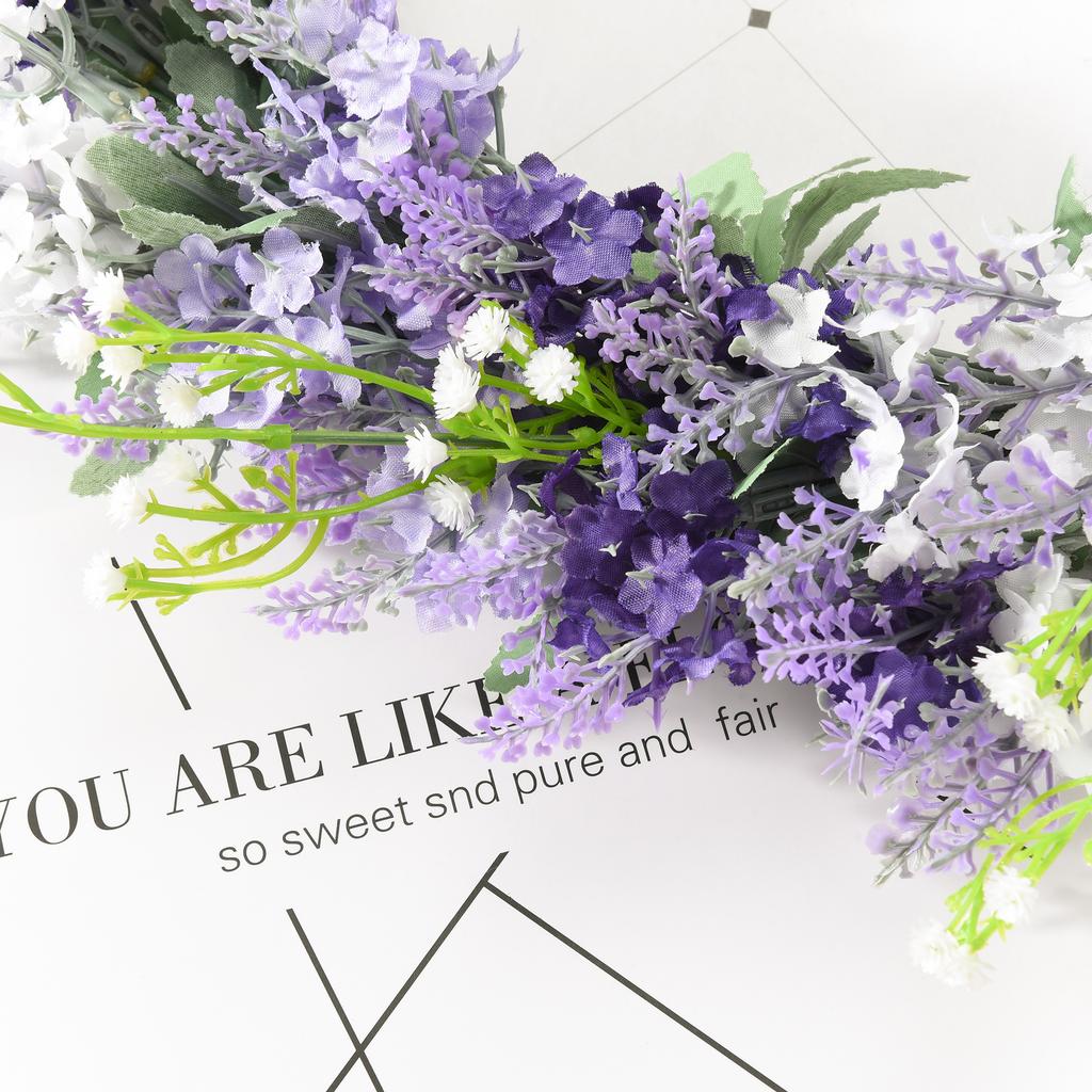 Artificial Lavender Wreath Realistic Spring Floral Wreath for Wedding Front Door Outdoor Indoor