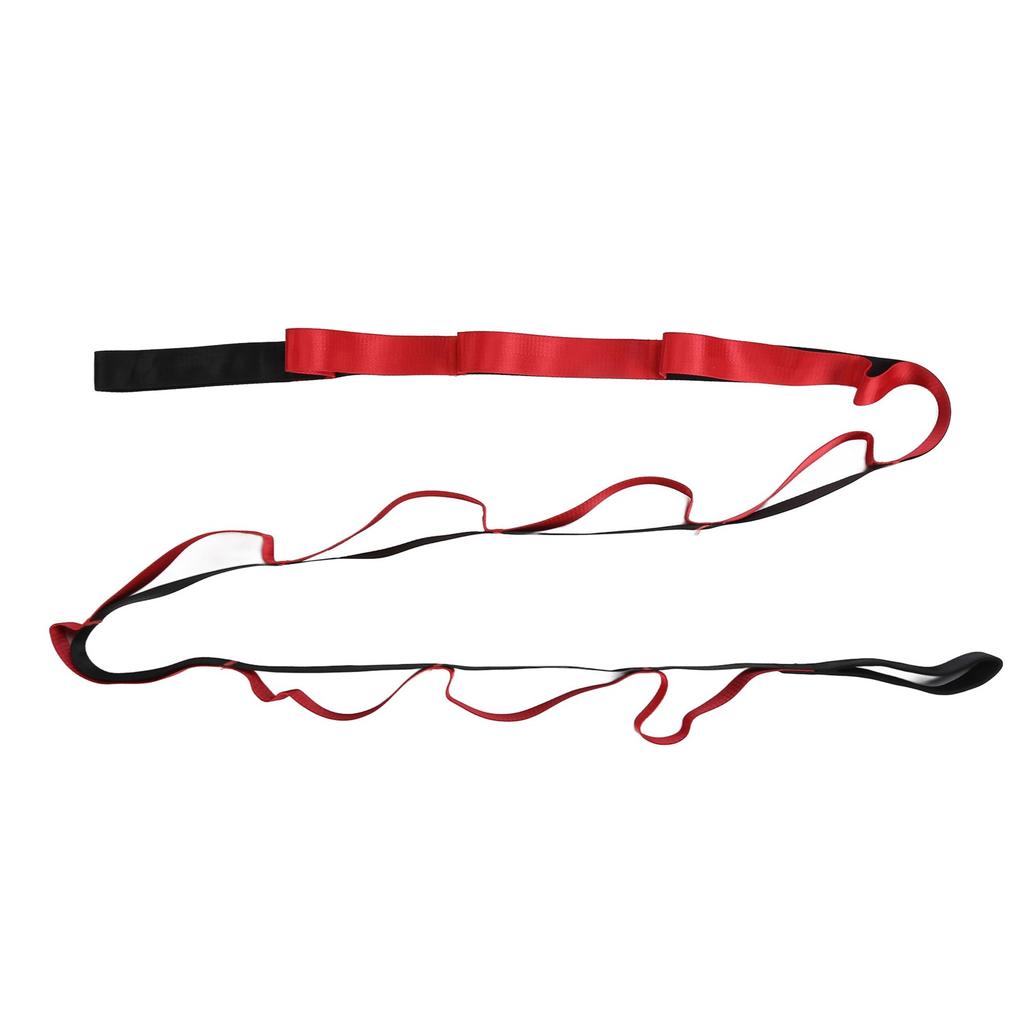12 Loops Yoga Stretch Strap Nylon Nonelastic Yoga Strap for Yoga Pilates GymnasticsRed