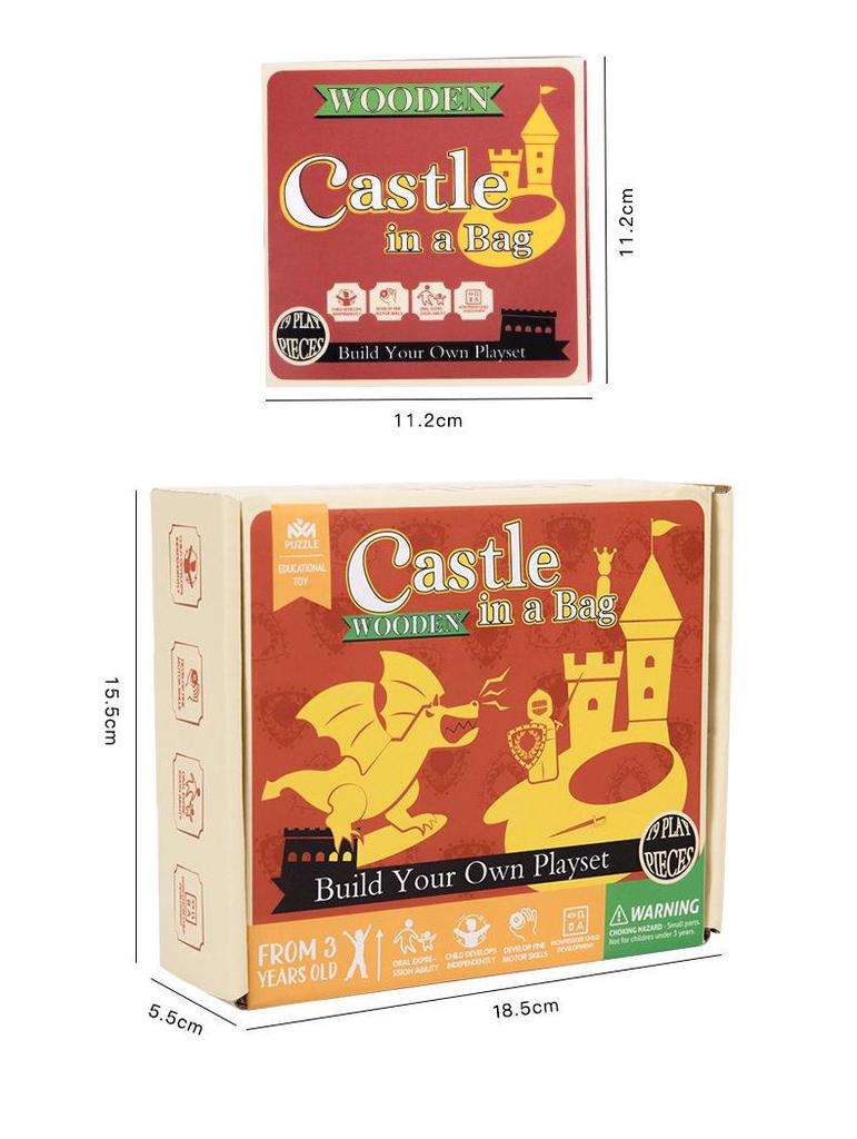 3D Creative Thinking Castle: Wooden Puzzle & Building Blocks for Children's Early Education