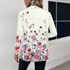Women's Fashion Casual Lapel Short Long Sleeve Print Shirt Women's V-Neck Tops