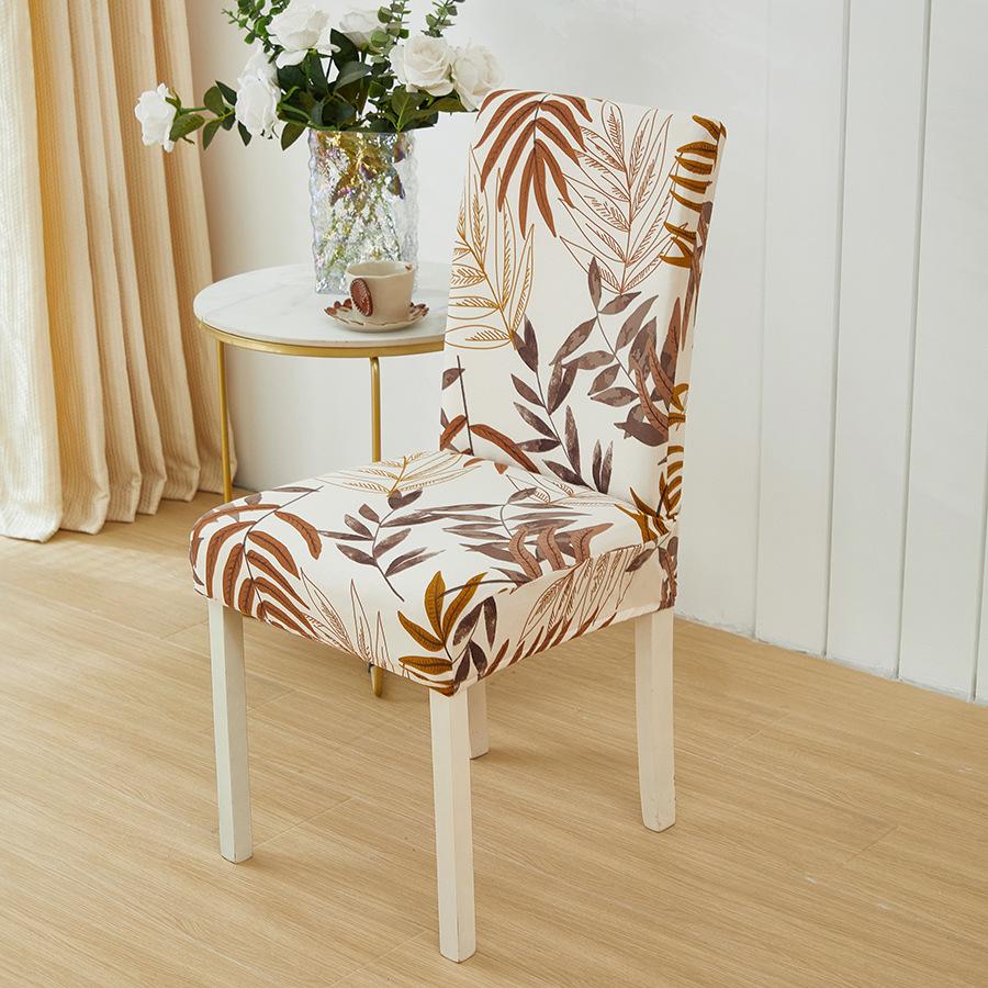 Printed Chair Cover Stain-Resistant Dirt-Resistant Decorative Elastic Chair Cover Universal Living Room Dining Seat Protector
