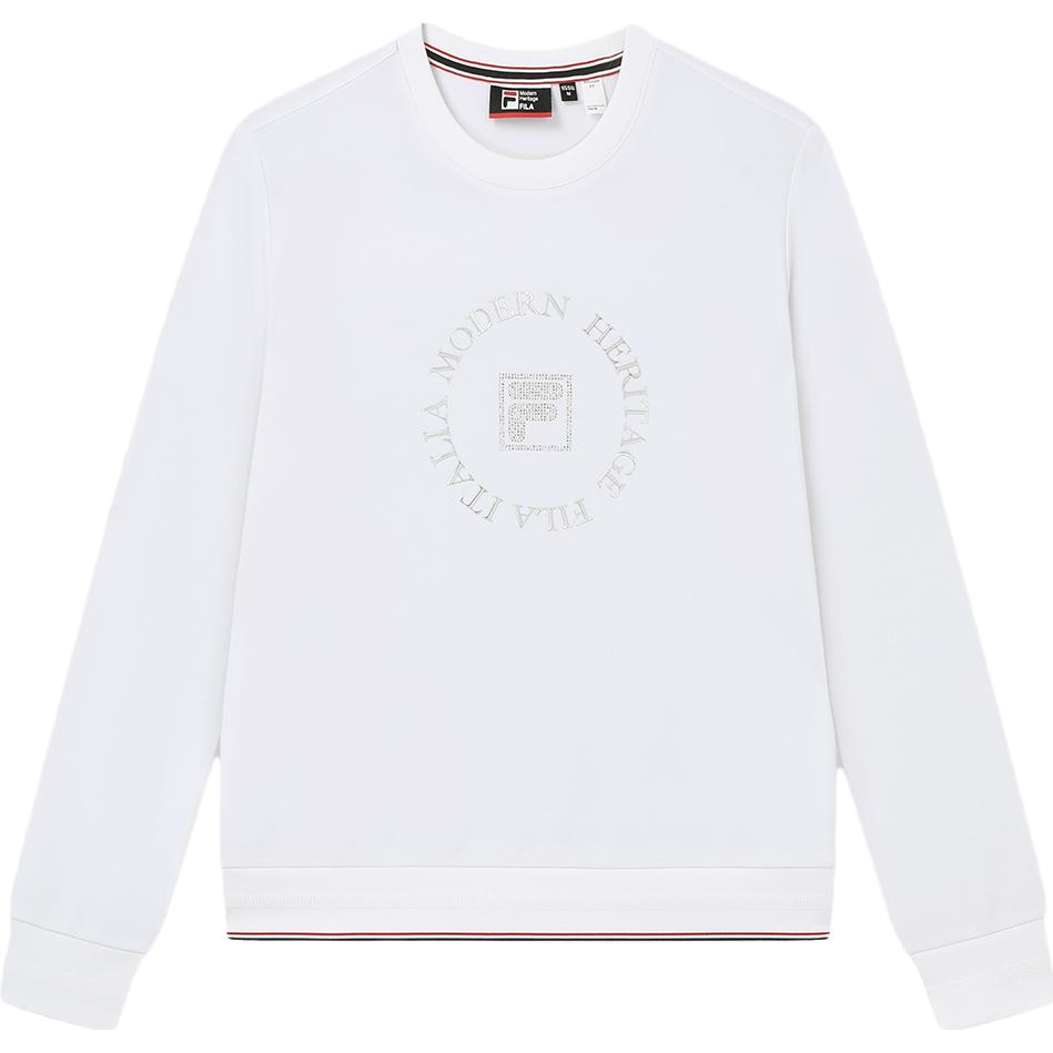 

FILA 2023 Autumn New Knit Long Sleeve Shirt Fashion Casual Letter Pattern Round Neck T-Shirt Men Tops Standard-White F11W331202F-WT M