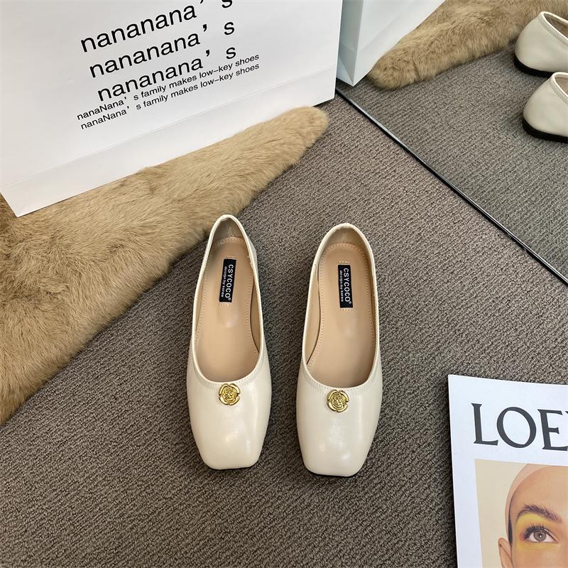 Fashion Flat Shoes for Women 2025 Spring and Autumn Square Toe Plus Size Women's Shoes  Loafers Women Ladies Zapatos De Mujer