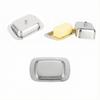 1SET Stainless Steel Butter Box with Lid, Rectangular Butter Box, Cheese Box, Pastry Tray, Bread Box, Snack Storage Plate