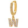 Luxury 26-Letter Pendant Earrings: Micro-set Zirconia Studs, Copper Plated with 18K Gold, European & American Style