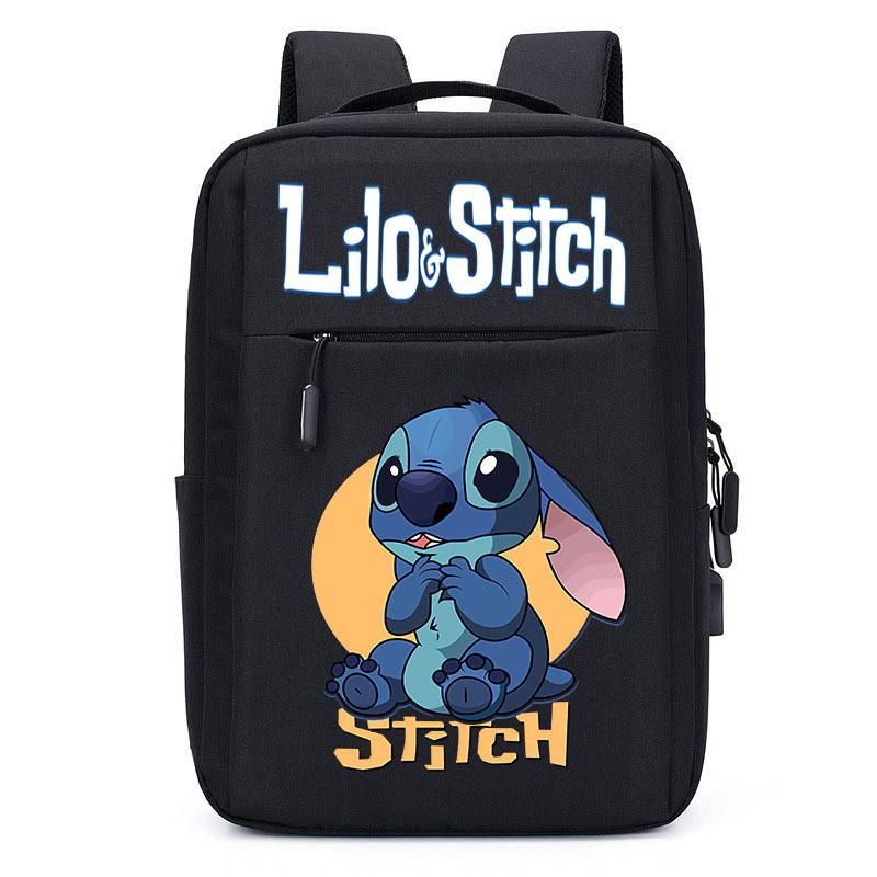 Spacious Usb Charging Stitch Backpack Nylon Material School Bag For Students