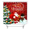 4pcs Christmas Snowman Waterproof Bathroom Curtain Non Slip Mat Set Thickened Mildew Resistant Shower Curtains for Holiday Decor