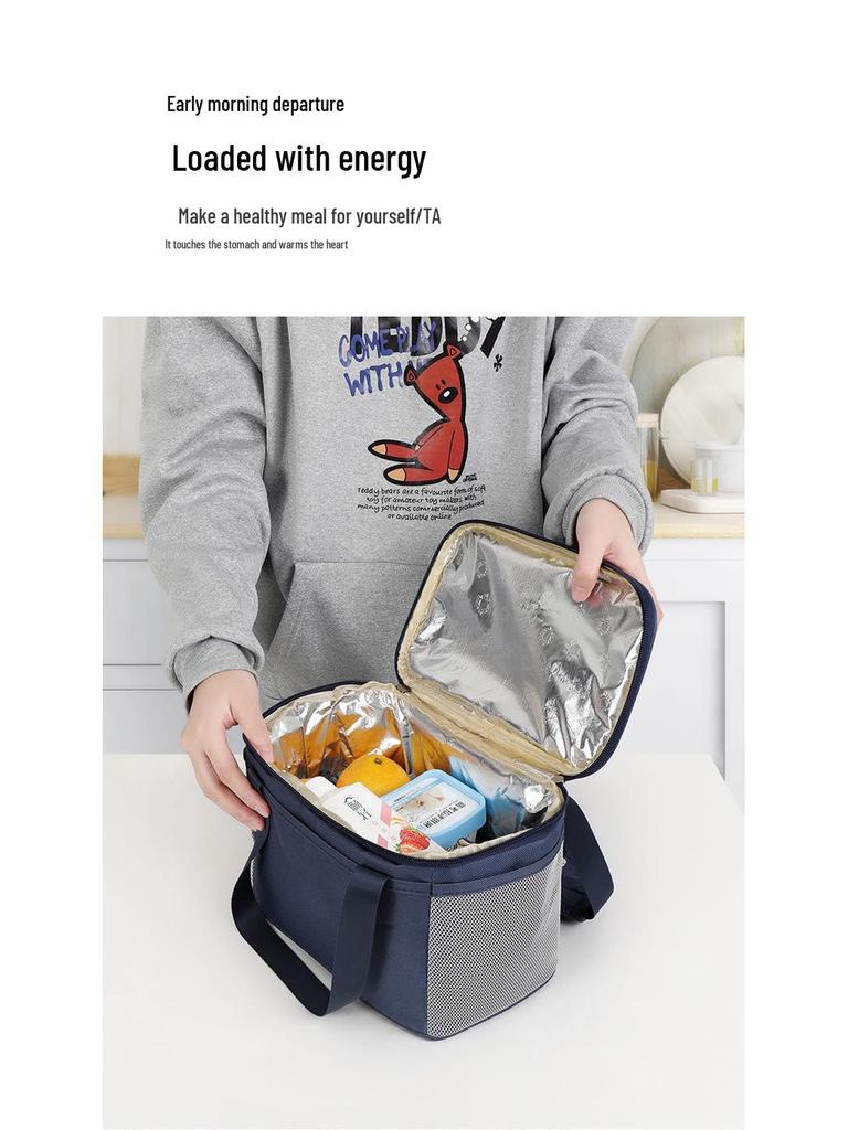 Insulated Large-Capacity Bento Lunch Tote for Office & School