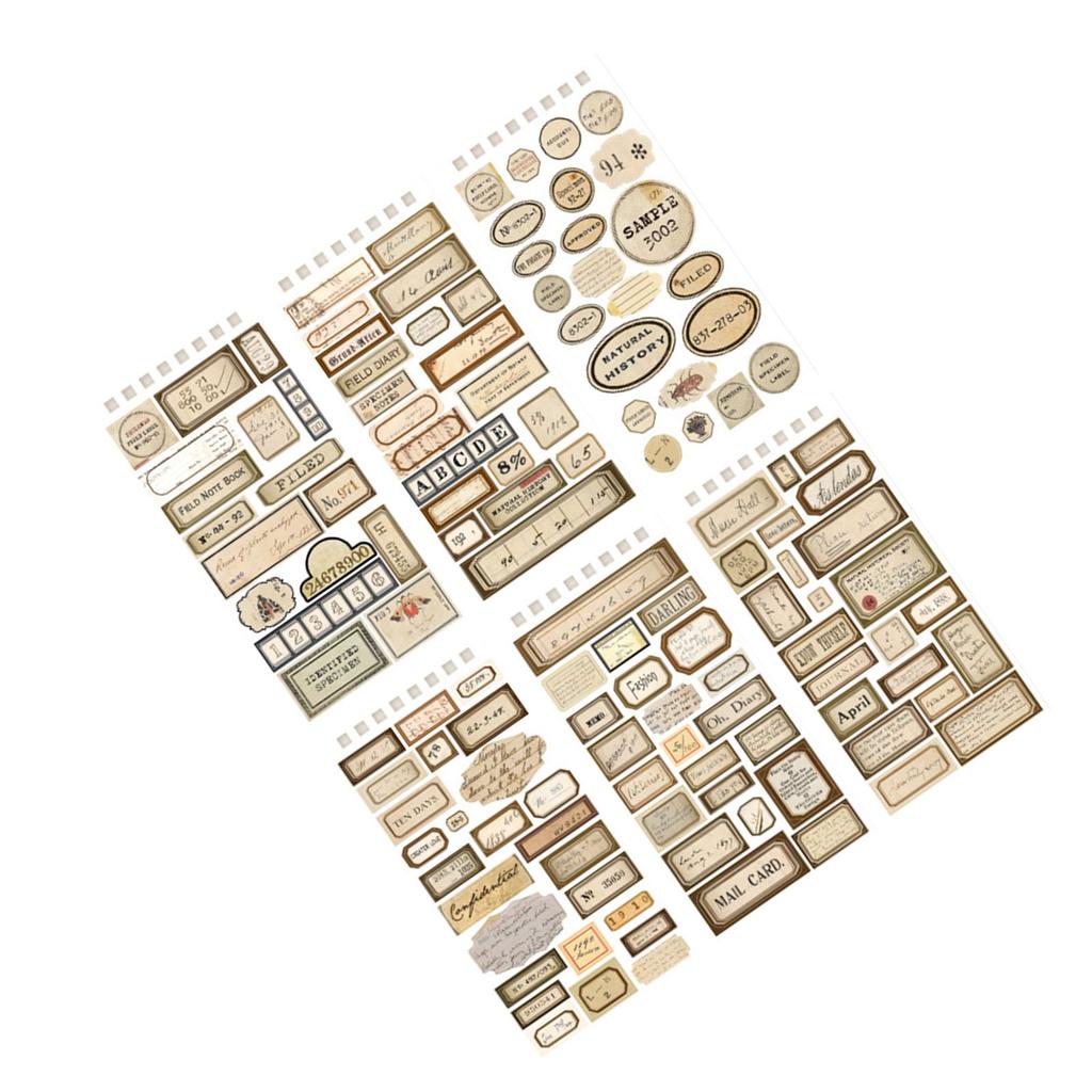 12 Stück Planer Aufkleber Bogen Retro Stil Dekorative Planer Aufkleber für Journal Kalender Sammelalbum