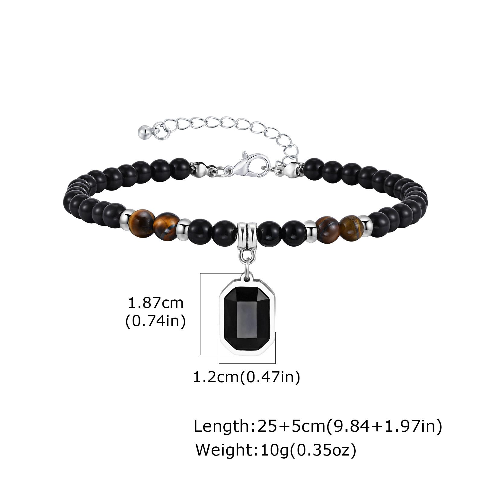 

Fashion Boho Natural Stone Ankle Bracelet for Men Stainless Steel Beads Chain Anklet Waterproof Foot Jewelry Summer Beach Party