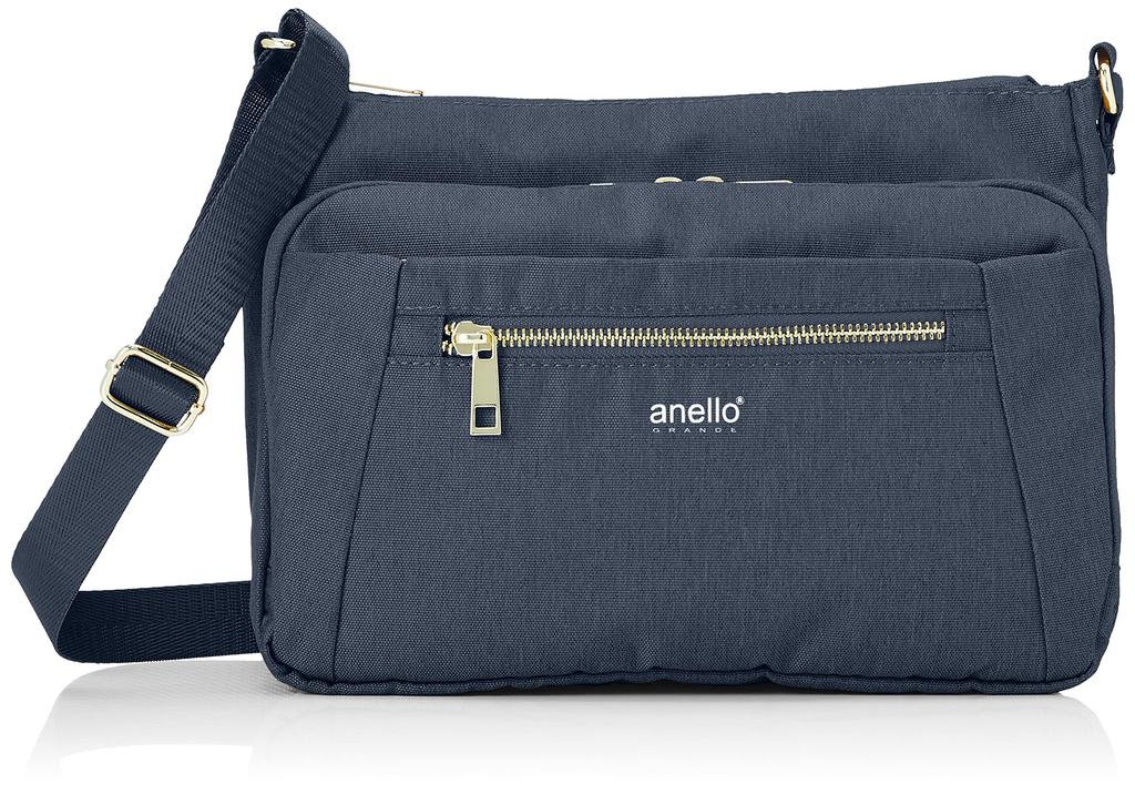 Anello Grande Women's Water-Repellent Shoulder Bag with 10 Pockets, Navy (GL GTC4132)