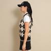 Callaway Crew Neck Knit Vest Logo Argyle Golf C24119202 LL Women's (Brand Pattern) / / 1010_Black