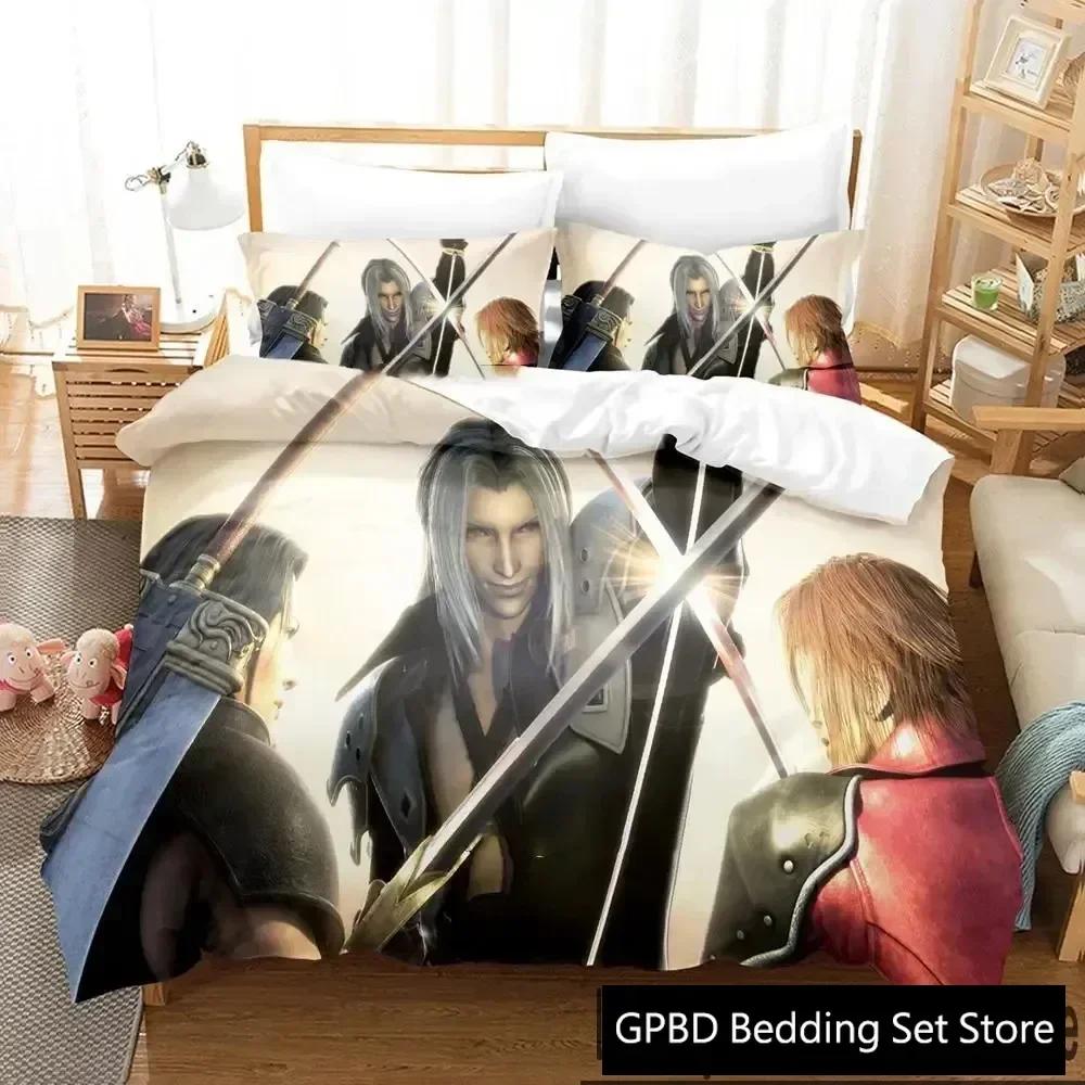 3D Print Game Crisis Core Final Fantasy Vii Bedding Set Boys Girls Twin Queen King Size Duvet Cover Pillowcase Bed Boys Adult