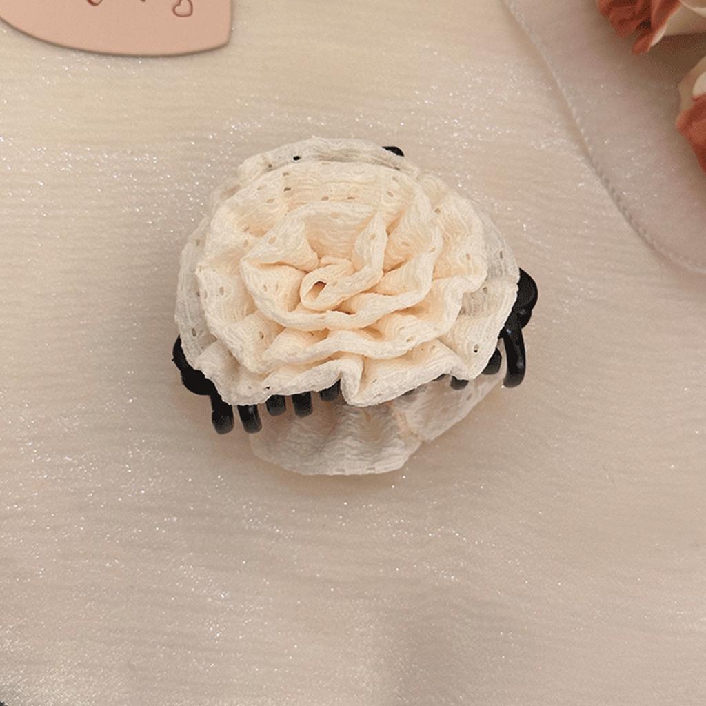 New Korean Sweet Cute Rose Hair Grab for Women Elegant Design Horsetail Shark Clip Colorful Vacation Hair Accessories